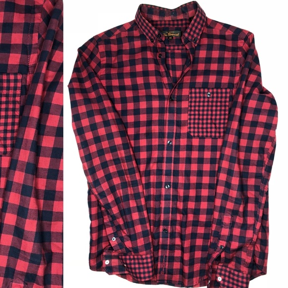 Red checkered Ben Sherman preloved button down - Picture 2 of 7